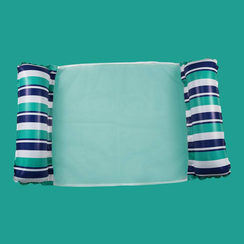 Esteira flutuante inflável de 3 tubos com encosto de malha dobrável, boia de piscina para adultos, jangada resistente para piscina de praia e lago_voghion.com
