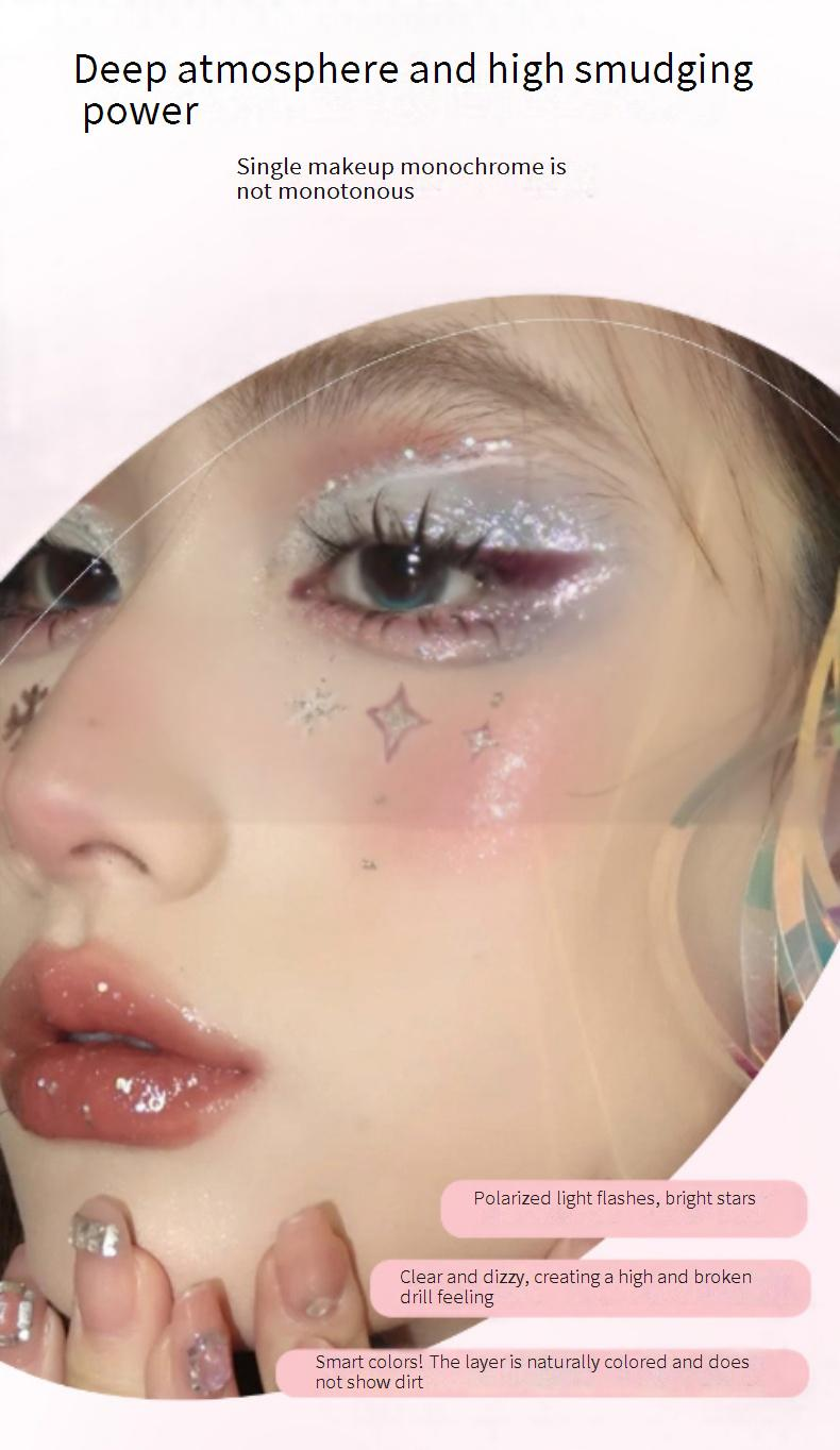 Lidschatten ZVEV Fünffarbige Lidschattenpalette, Integrierte Palette Mit Kontrastfarben In Rosa Und Schwarz, Süßes Und Cooles Smoky Cut Off Augen-Makeup_voghion.com