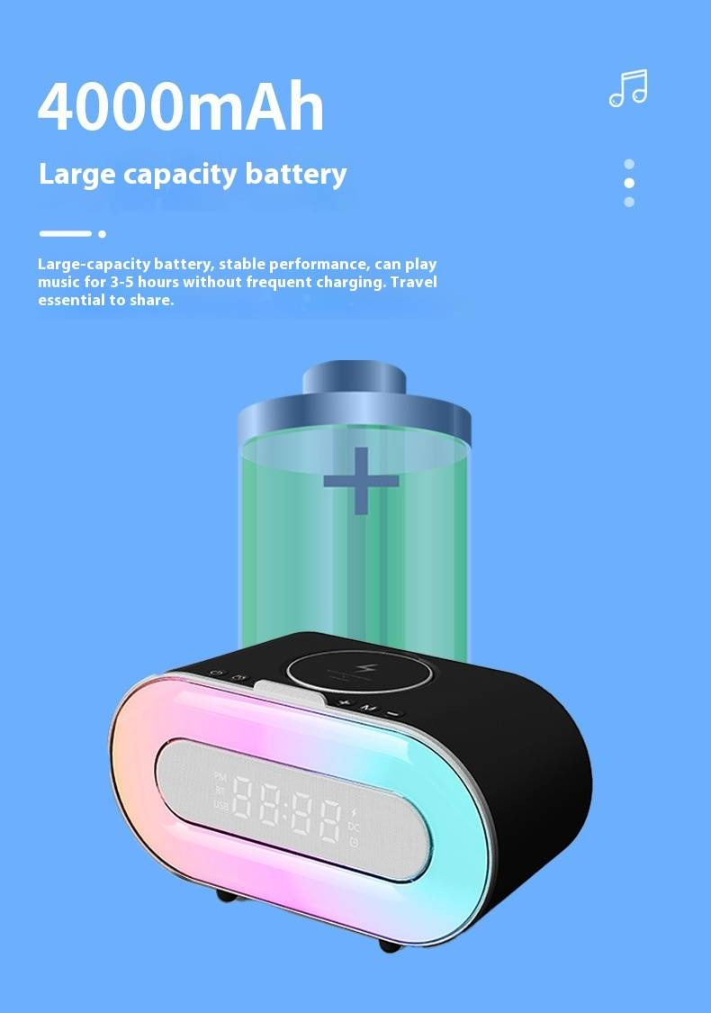 Wireless Charging Bluetooth Speaker - Multi-Function Speaker With Deep Bass & Eye-Care Night Light (Perfect For Bedroom & Gift)_voghion.com