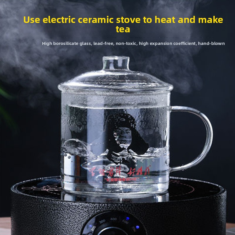 700 ml vintage Chinese glazen mok - hittebestendig borosilicaatglas met handvat, retro sloganontwerp voor thee, koffie en cadeaus (wereldkaart/studiemateriaal)_voghion.com