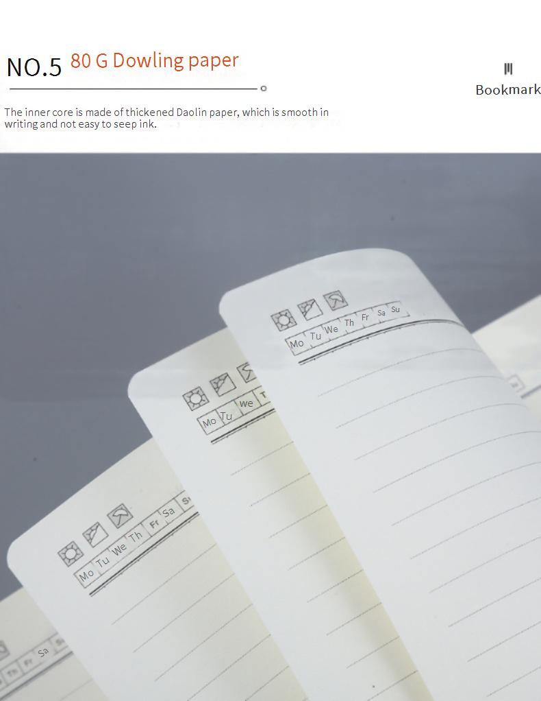 A5 Minimalist Elastic Band Notebook - Premium PU Leather Cover, 100 Sheets Lined Paper, Business Office_voghion.com
