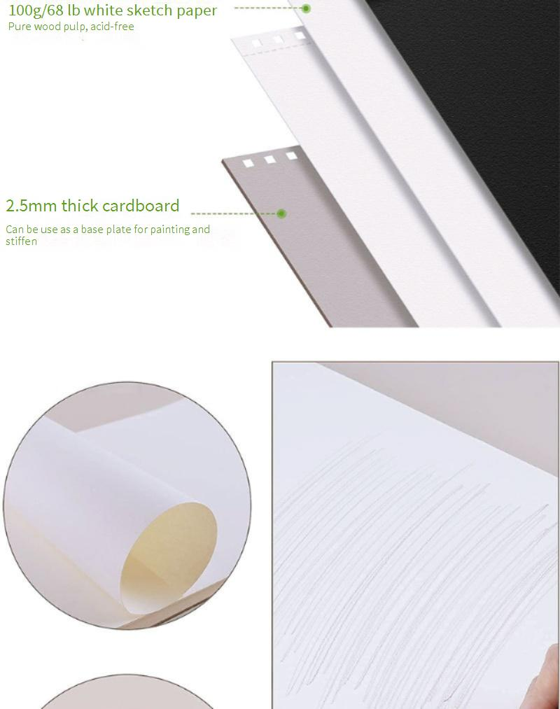 Professional 9x12 Inch Sketch Book - 200 Pages Blank Drawing Paper, Spiral Bound, Tear-Out Sheets For Artists, Students & Hobbyists_voghion.com