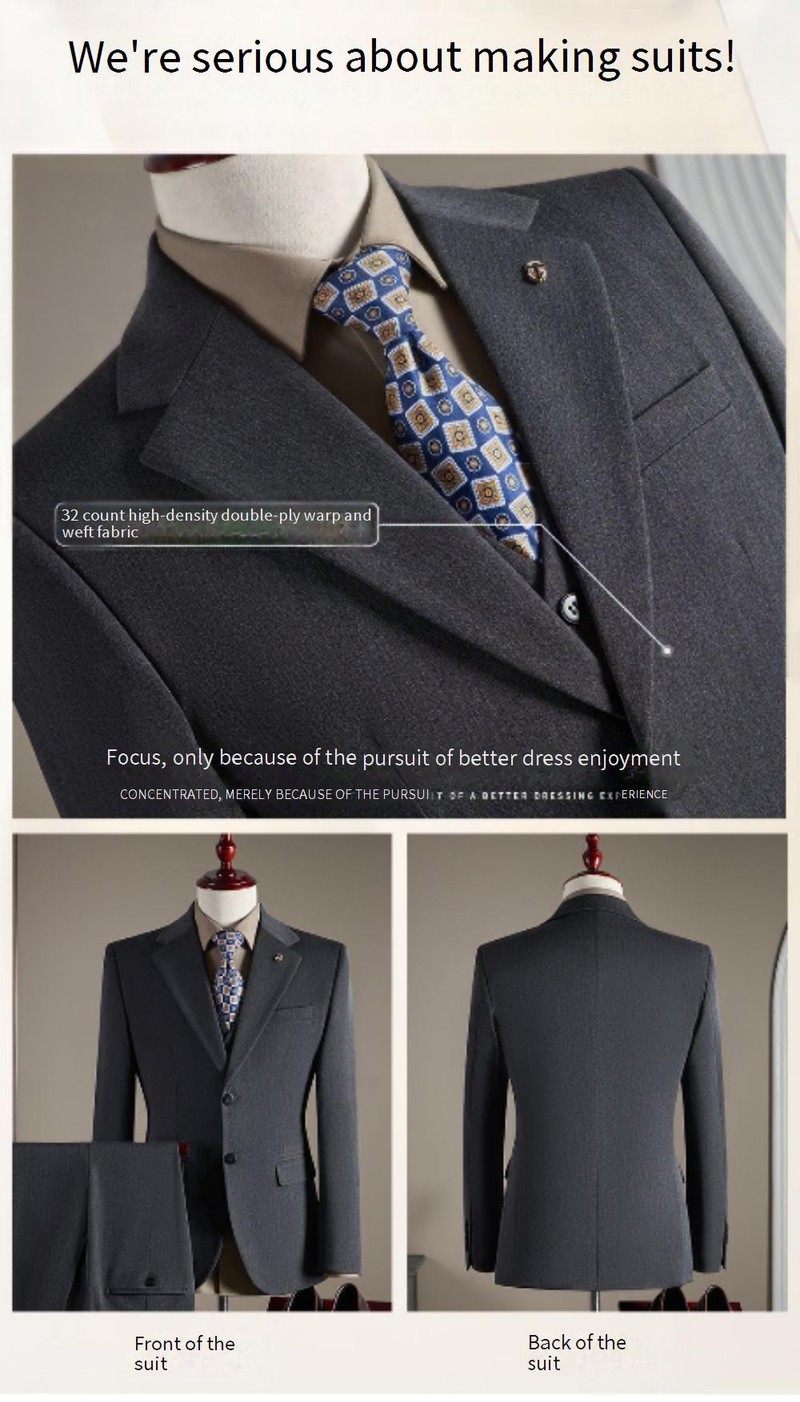Premium Two-Piece Suit Set – Business & Wedding-Ready Slim-Fit Blazer & Trousers (M-7XL, Single-Breasted Notch Lapel, Stretch Comfort)_voghion.com