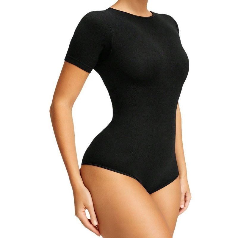 Seamless Body Shaping Bodysuit For Women, Slimming And Slimming, Plus Size Tummy Controlling Corset, Short Sleeved Sports Yoga Corset_voghion.com