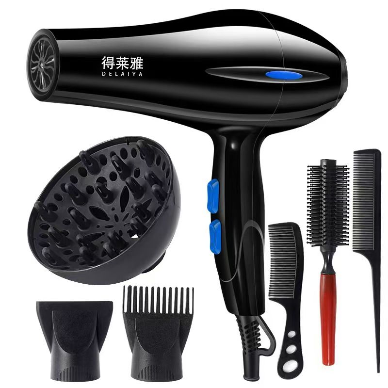 Asciugacapelli professionale da salone con terapia della luce blu, 800 W di potenza elevata, modalità aria fredda/calda, ugello staccabile, ideale per l'uso in casa e in dormitorio._voghion.com