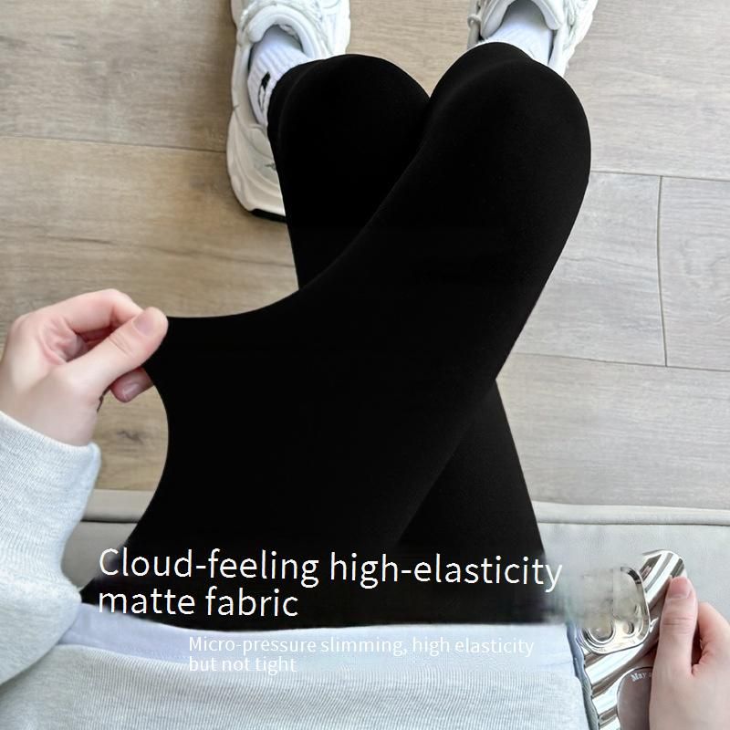 Mit Fleece gefütterte Hai-Leggings für Damen – Thermo-Winterhose mit Rautengitter-Fleece, hohe Taille zur Bauchkontrolle, dehnbar und bequem für Übergrößen_voghion.com