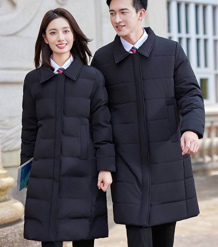 "Cappotto professionale in cotone di media lunghezza per lavoro e spostamenti - Giacca invernale formale unisex con collo quadrato"_voghion.com