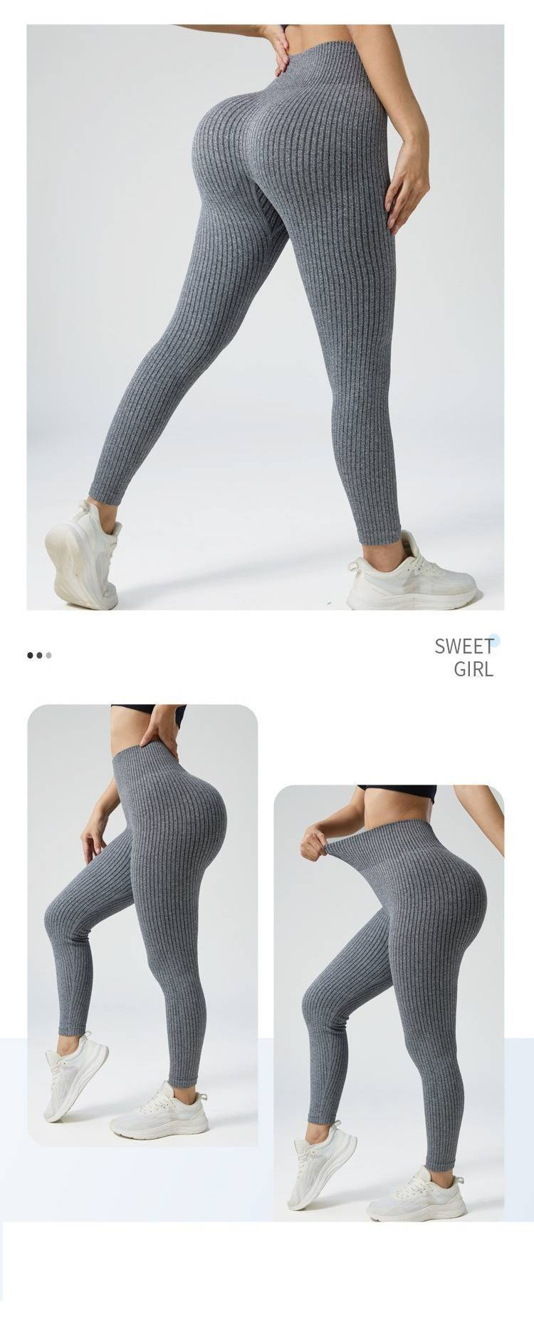 Naadloze yogaleggings in 5 kleuren voor dames - elastische trainingsbroek met hoge taille en AB-garen, sportkleding voor in de sportschool en buiten_voghion.com