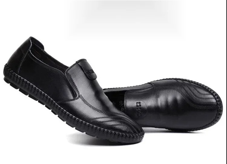 Herren Leder Slipper Bequeme Casual Flats Mode 2024 Atmungsaktive Abendschuhe Männliche Halbschuhe Männer Fahren Zapatos_voghion.com