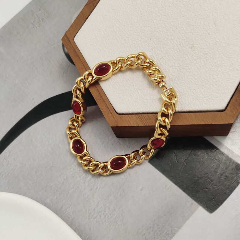 Fashionable Unique Simple Versatile High-end Luxury Cuban Color Bracelet Couple Style Jewelry Accessories_voghion.com