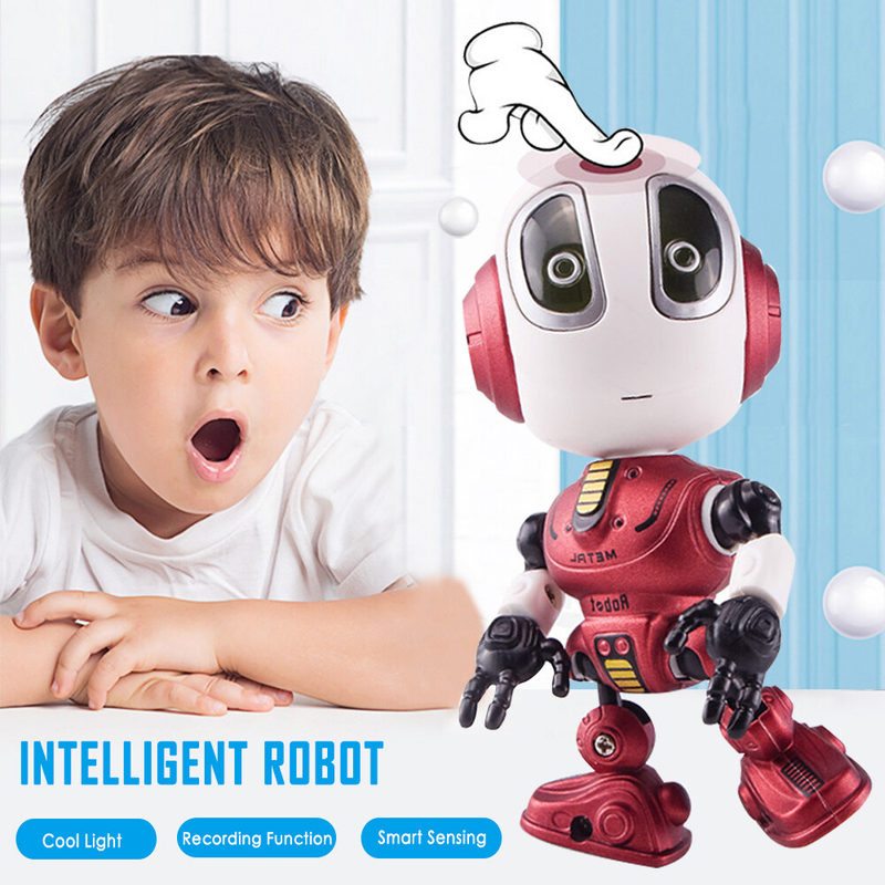 Juguete con sensor de cabeza para niños, luz LED táctil, robot Aloi, con señal electrónica extraíble, para hacer uno mismo_voghion.com