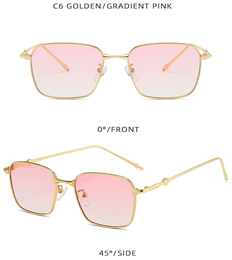 Occhiali da sole quadrati retrò 2025 - Montatura in metallo piccola UV400 unisex (stile coreano, leggeri e alla moda)_voghion.com