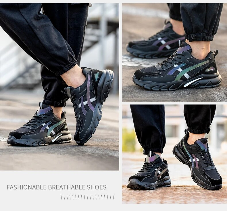 Arbeitssicherheitsschuhe Herrenstiefel Damen Stahlkappe Sportschuhe Pannensicher Crash Proof Leicht Verschleißfest Industrie_voghion.com