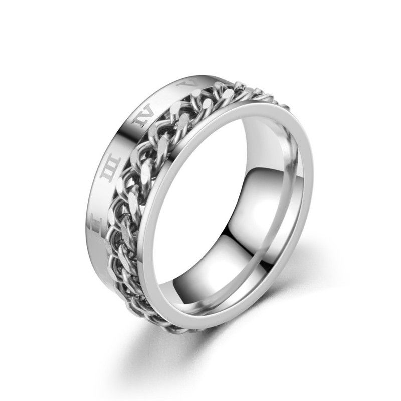 Cooler drehbarer Edelstahlring für Männer, hochwertiger Angstzappel-Multifunktions-Spinner-Kettenringe, Punk-Schmuck_voghion.com