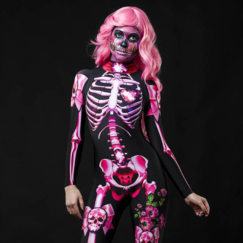 Îmbrăcăminte pentru femei FC635 Spot Explosion Costum de Halloween Bal Schelet Rochie Părinte-Copil Salopetă Femeie_voghion.com