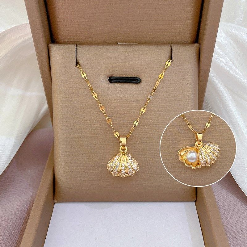 Nuova collana da donna in acciaio al titanio resistente al colore, versione coreana, personalità alla moda_voghion.com