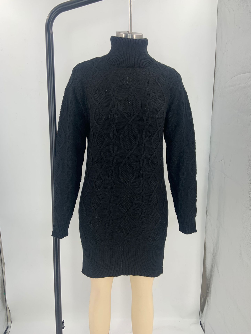 Women's Clothing new high collar slim long autumn and winter warm sweater women's dress_voghion.com