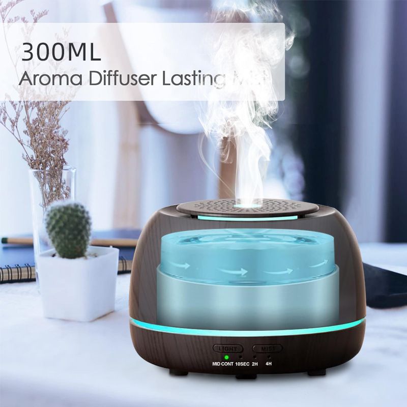 Aromatherapy Machine Household Mini 300ML Essential Oil Diffuser Colorful Aroma Diffuser Ultrasonic Essential Oil Fragrance Humidifier_voghion.com