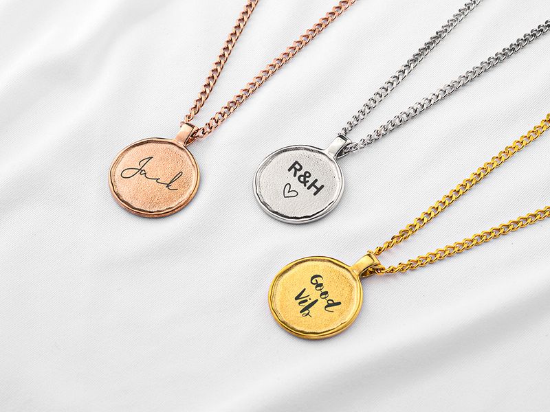 Collana con ciondolo a forma di ricciolo rotondo, personalizzata, classica, alla moda, in 3 colori, con lettera personalizzata incisa e nome, in acciaio inossidabile_voghion.com