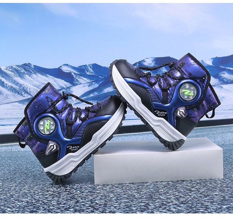 Kinder-Schneestiefel, verdickte Veet-Schneestiefel für Jungen und Mädchen, rutschfeste Stahlkralle, wasserdicht, lässig, warm, für den Außenbereich_voghion.com