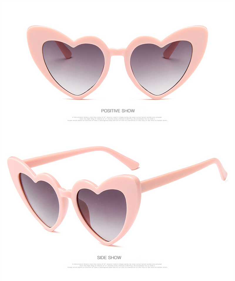 Hjärta Solglasögon Kvinnor Stor Ram Personlighet Solglasögon Sexiga Söta Glasögon Gradient Lins Märke Designer nyanser Oculos_voghion.com
