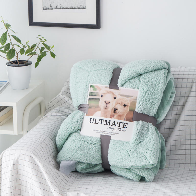 European and American trendy brand ins lamb plush blanket, crystal plush cover blanket, double layer blanket, coral plush four season blanket_voghion.com
