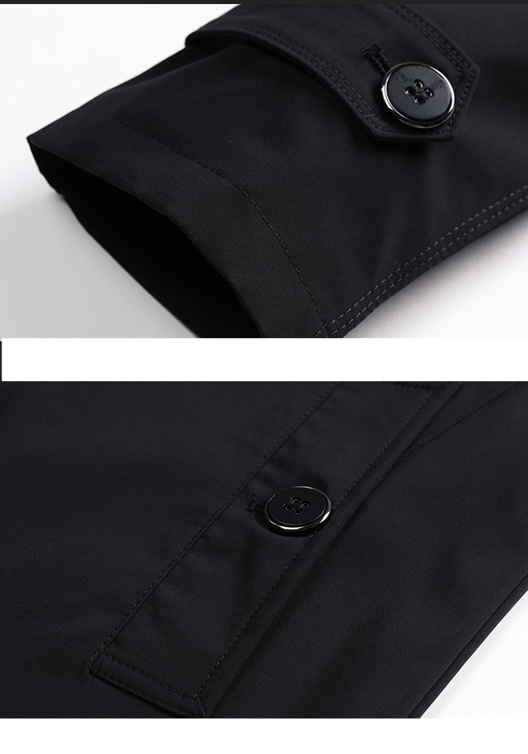 Herenkleding Trenchcoat, middellange jas, plus-size vrijetijdsjas, dikke, warme zakelijke topmode_voghion.com