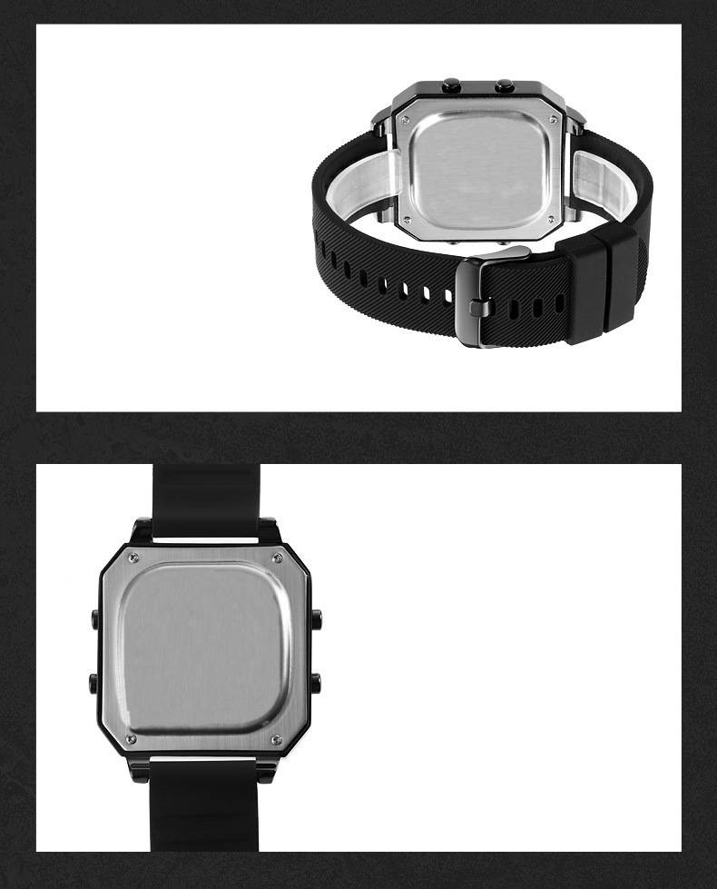 Square Men's Sport Digital Wrist Watch Big Numbers Dial Waterproof LED Electronic Watches with Alarm Date Stopwatch 12/24H_voghion.com
