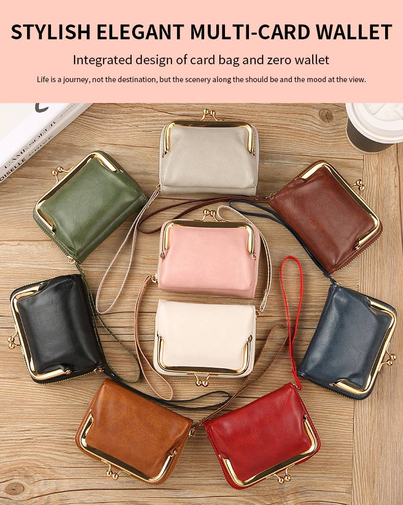 Portafoglio Zero alla moda per nuove donne Porta carte da donna transfrontalieri Portafoglio Zero Portafoglio con cerniera Posizioni multiple per carte Portafoglio retrò_voghion.com