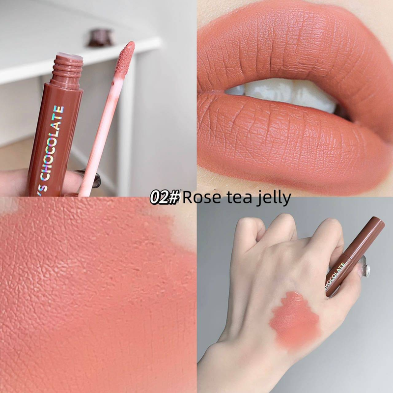 Schokolade Lip Glaze fünf Sätze Nebel matt Studentin Streicheleinheiten eins fünf_voghion.com