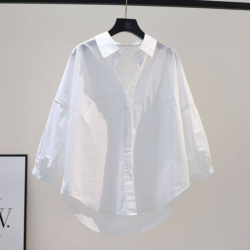 Damenbekleidung Lange Ärmel Kleines, frisches Design Nähte und Säume Lockeres Hemd im Art-Stil für Damen_voghion.com
