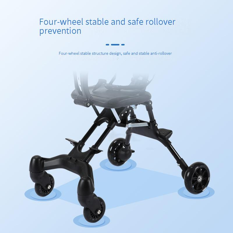 Moeder & Kinderen Baby Stroller Eén Knop Opvouwbare Tweerichtings Zitplaatsen Lichtgewicht Vierwielige Baby Stroller_voghion.com