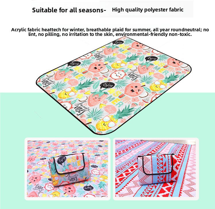 Couverture de pique-nique imperméable et résistante au sable - Tapis d'extérieur extra large pour le camping et les pique-niques sur la plage (légère, pliable avec sangle de transport et fond antidérapant)_voghion.com