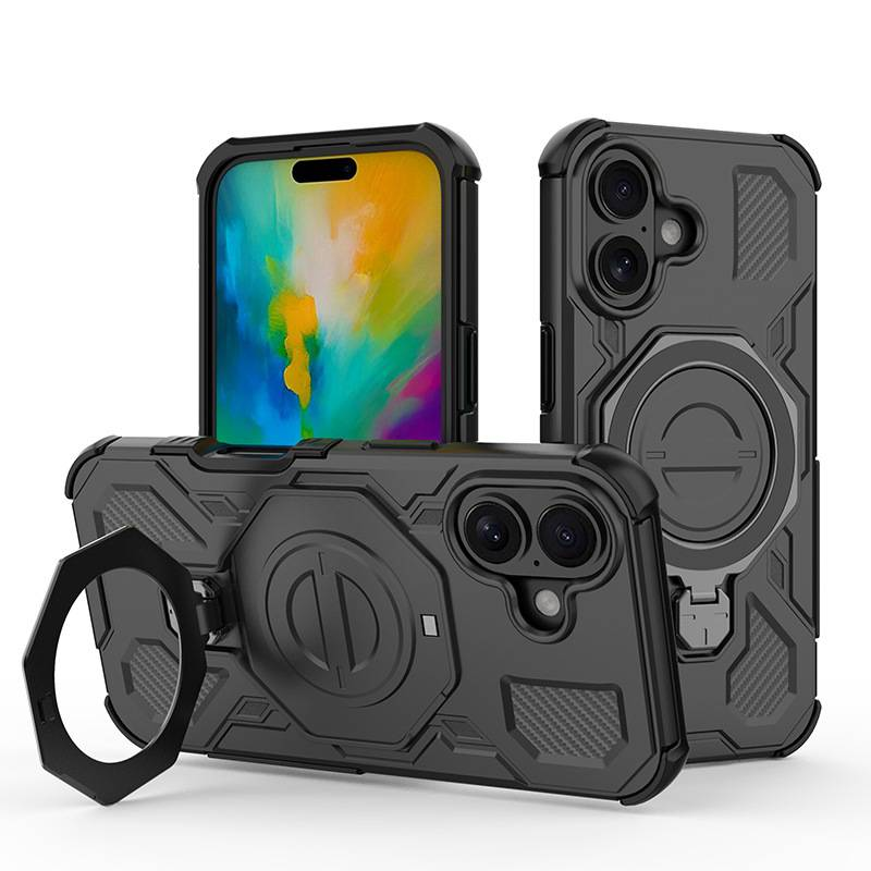 360° Rotating Stand & Shockproof Case For IPhone 16 Pro Max/16 Pro/15 Pro Max/15 Pro, Anti-Slip Grip, Military-Grade Protection_voghion.com