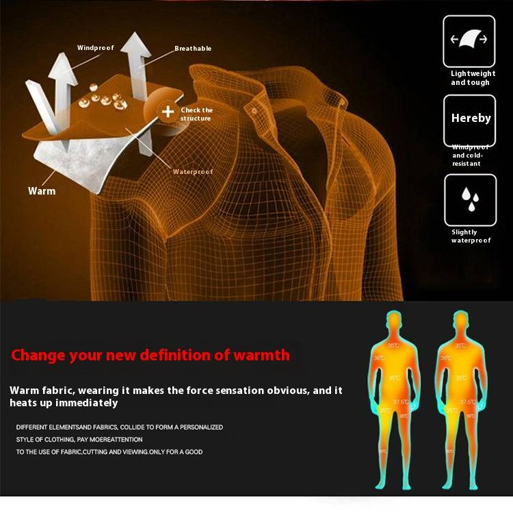 Men's Winter Down Jacket With Hood 550 Fill Power White Goose Down Slim Fit, Water-Resistant Machine Washable Lightweight Warm Coat_voghion.com