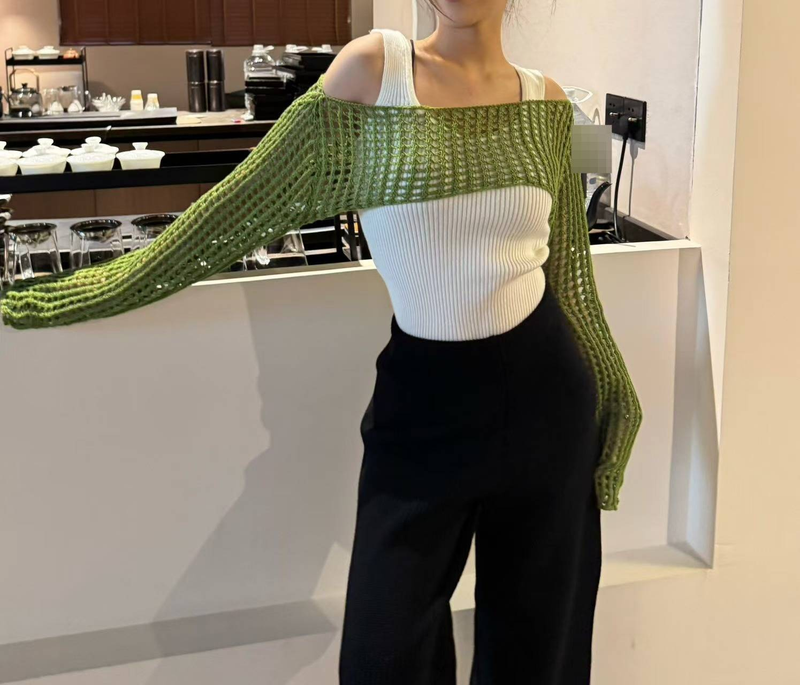 Women's Crochet Knit Top Lace-Up Boho Beach Cover-Up Short Sleeveless Summer Casual Streetwear Fashion_voghion.com