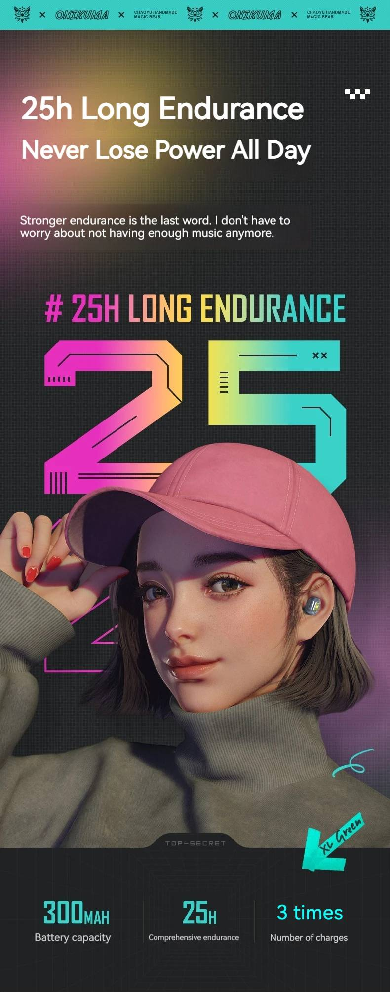 ONIKUMA T20 Gaming Headset 2025New Wireless Rotating Flip-Top Design Earbuds HiFi Stereo In-Ear Touch Control Headphone With Mic_voghion.com