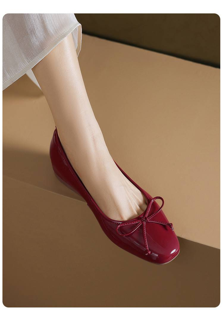 Cameido Women'S Casual Shoes With 1Cm Square Round Head Cowhide Leather And Drip Molding Sole_voghion.com