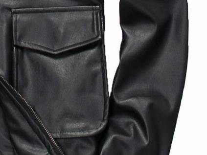 Veste courte en cuir PU coupe slim pour homme – Col montant élégant avec poches contrastées (M-3XL, noir, légère pour le printemps/l'automne)_voghion.com