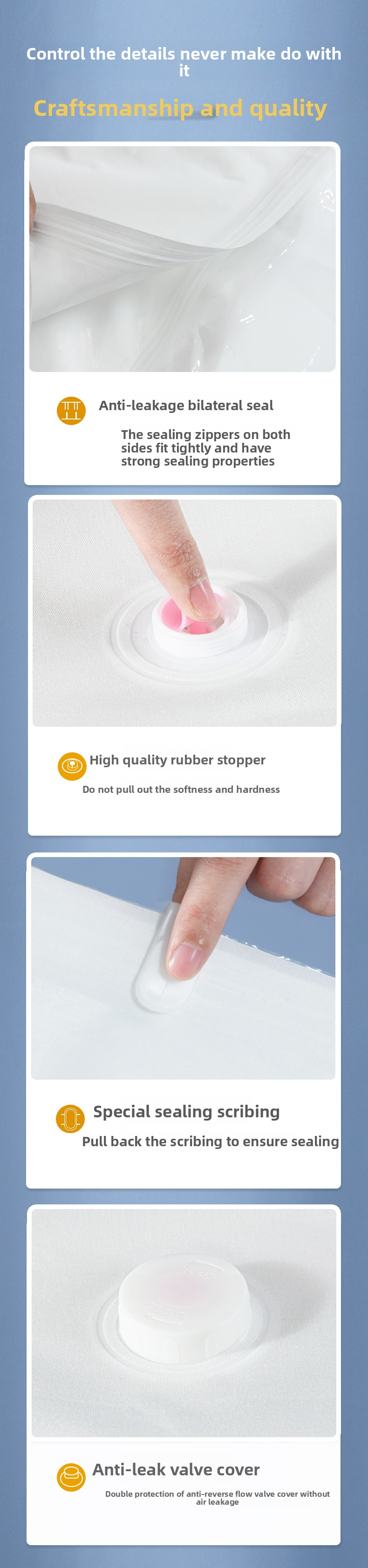 Vacuum Storage Bags With Electric Pump – Space-Saving Compression Bags For Blankets, Winter Coats & Travel (Quick-Seal, Heavy-Duty, Transparent)_voghion.com