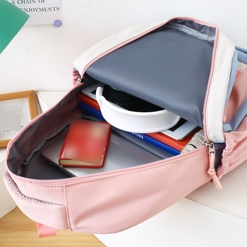 Kinderrucksäcke für Mädchen, große Kapazität, süßer Rucksack für Grund- und weiterführende Schulen, passend für alle Altersgruppen, niedlicher Rucksack mit Kontrastfarben-Design_voghion.com
