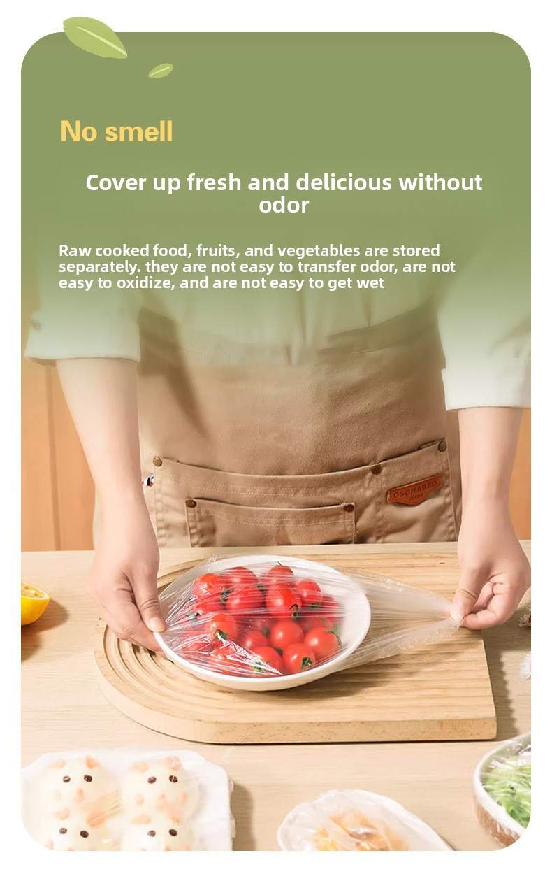 Disposable Food Cover Bags - Stretchable PE Fresh-Keeper For Bowls & Plates (38cm/42cm, 100pcs Pack)_voghion.com