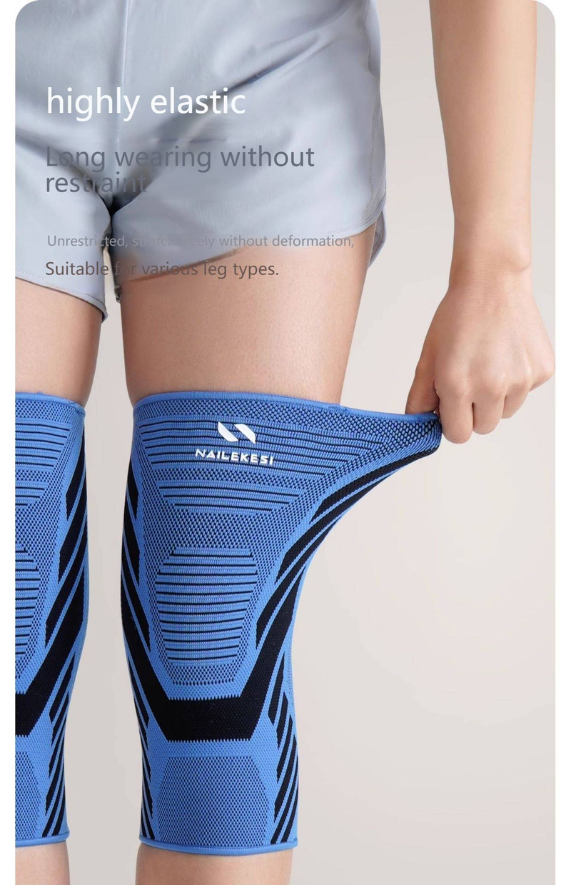 Ginocchiera sportiva in nylon per corsa, basket ed escursionismo - Supporto traspirante e antiscivolo (coppia) - Compressione leggera e altamente elastica_voghion.com