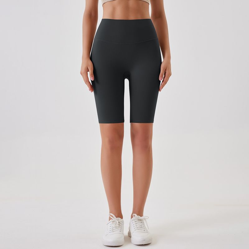 Women's Clothing double-sided brushed yoga shorts without embarrassing lines, buttocks lifting and abdominal control sports running fitness pants_voghion.com