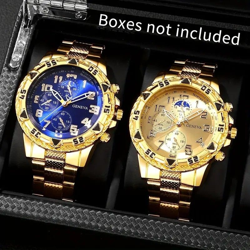 Guld Business Quartz Urværk Herreur Lysende Moderigtigt High End Vandtæt Ur Stort_voghion.com