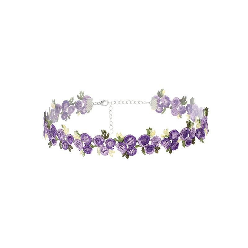 Collana con ciondolo a forma di foresta in pizzo, stile super immortale, con fiore, girocollo corto, per donna_voghion.com
