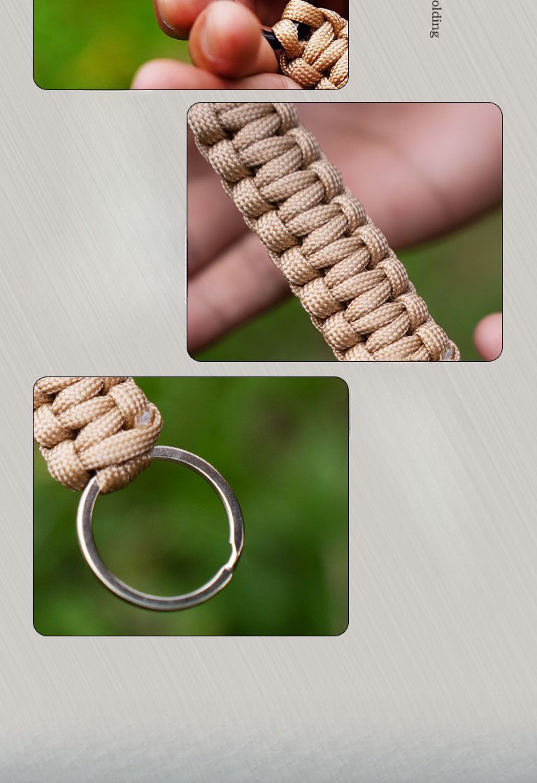 Survival Carabiner Seven-Core Paracord Handmade Keychain Outdoor Hiking Camping Picnic_voghion.com