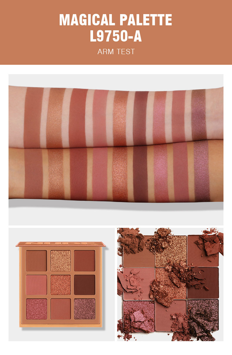 Langmanni Huda 9 Palace Lidschatten-Scheibe, perlmuttartiger, mattierender, nicht fliegender Puder_voghion.com