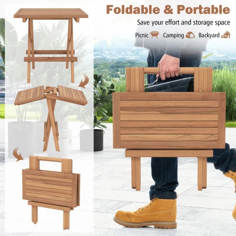 Square Tabletop Table Teak Portable For Slatted Indonesia Picnic With Folding Wood Patio_voghion.com