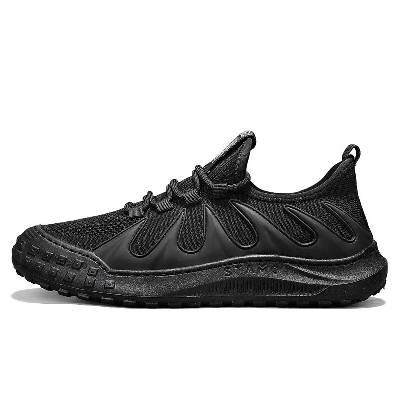 Primavera ed estate, nuova versione coreana di scarpe sportive casual alla moda in tessuto traspirante, da studente, con lacci e maglia._voghion.com